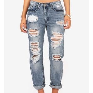 Machine Jeans shredded Denim